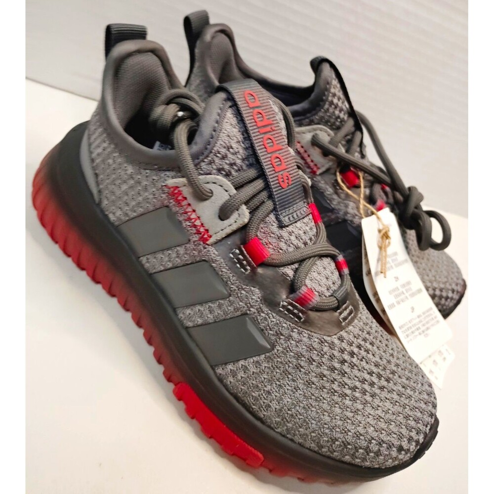adidas Kaptir 4.0 K Unisex Kids Sneakers US 11 Gray Red Black IH1841